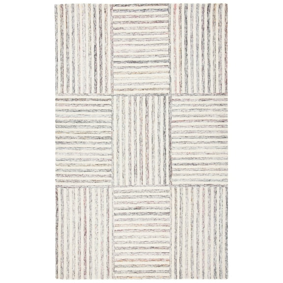 SAFAVIEH Metro Brenton Geometric Striped Area Rug, Red/Ivory, 3' x 5'