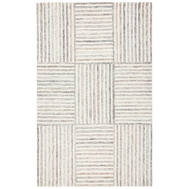 SAFAVIEH Metro Brenton Geometric Striped Area Rug, Red/Ivory, 3' x 5'