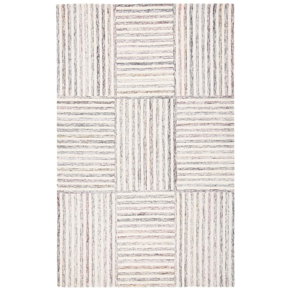 SAFAVIEH Metro Brenton Geometric Striped Area Rug, Red/Ivory, 5' x 8'