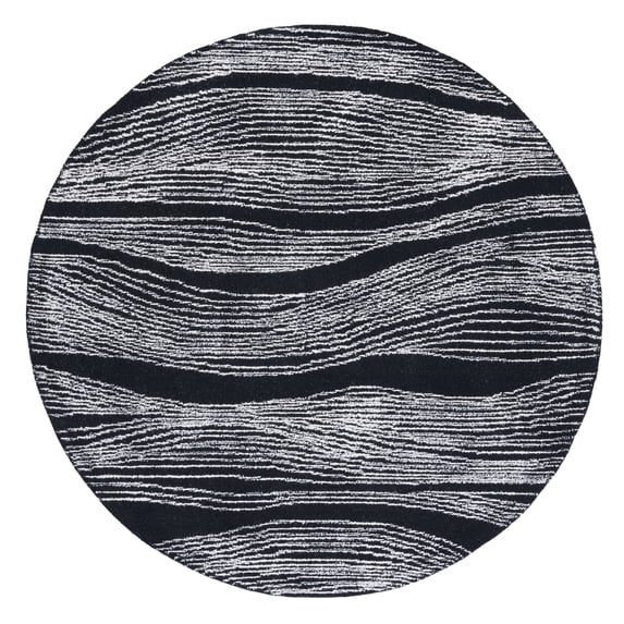 SAFAVIEH Metro Bridget Abstract Area Rug, Black/Ivory, 6' x 6' Round