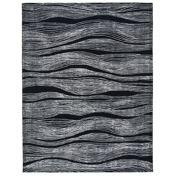 SAFAVIEH Metro Bridget Abstract Area Rug, Black/Ivory, 9' x 12'