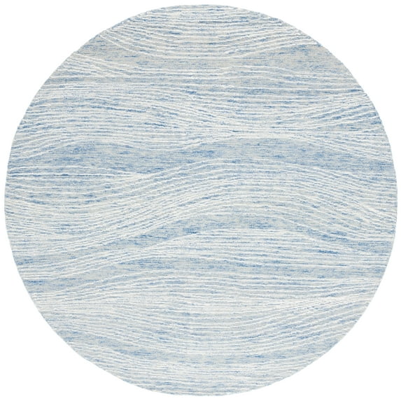 SAFAVIEH Metro Bridget Abstract Area Rug, Blue/Ivory, 4' x 4' Round