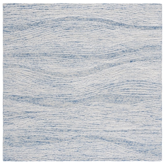 SAFAVIEH Metro Bridget Abstract Area Rug, Blue/Ivory, 4' x 4' Square