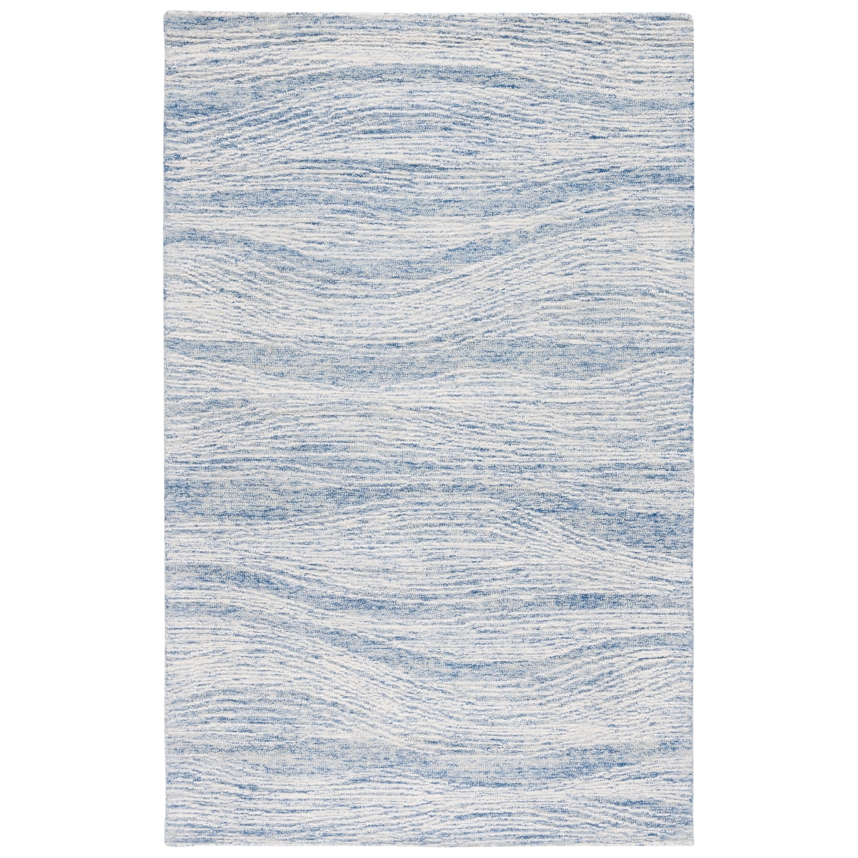 Hand-tufted Wool Rectangular Rug in Vivid Blue - 5' x 8'