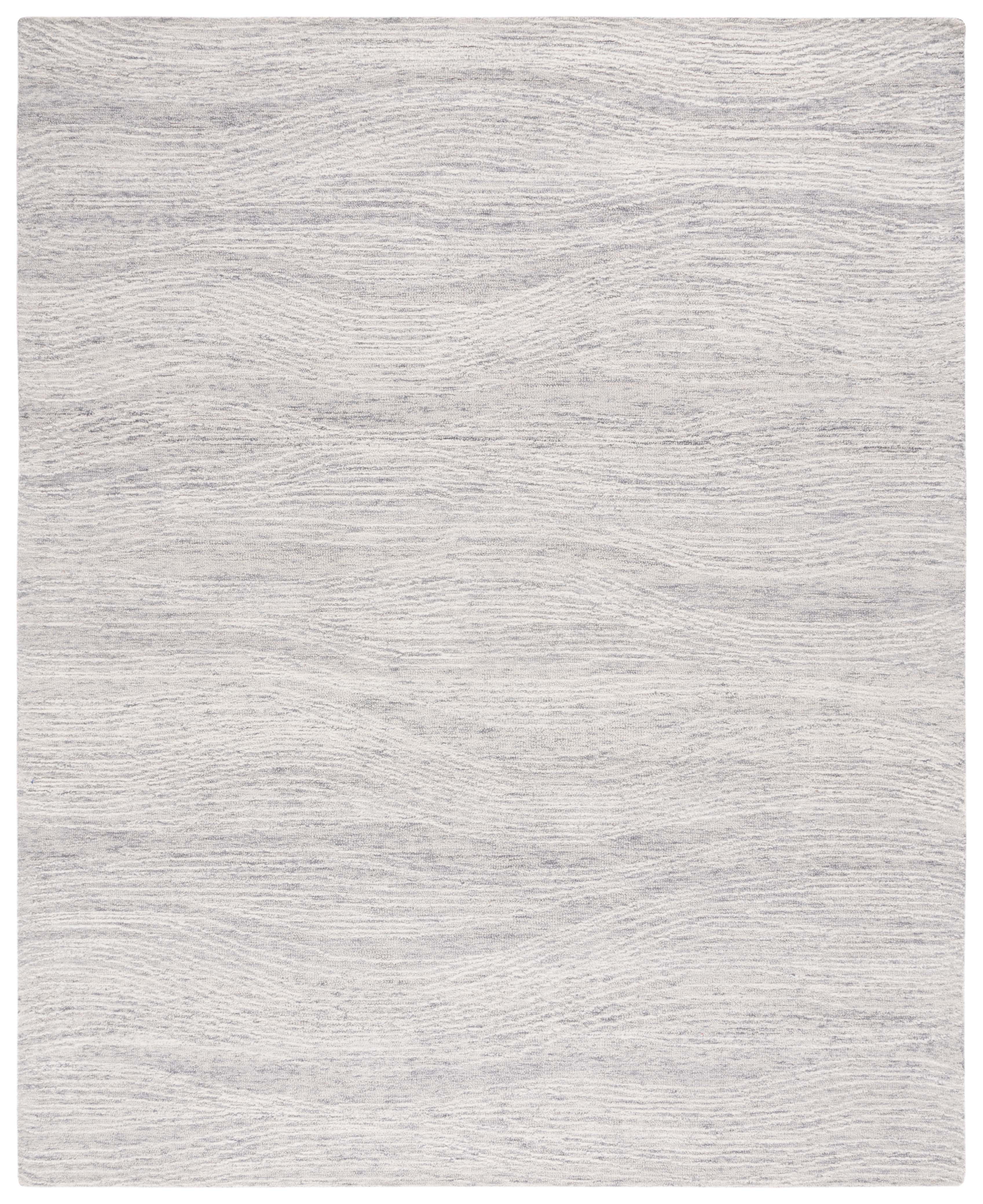 Gray Hand-Tufted Wool 8' x 10' Rectangular Area Rug