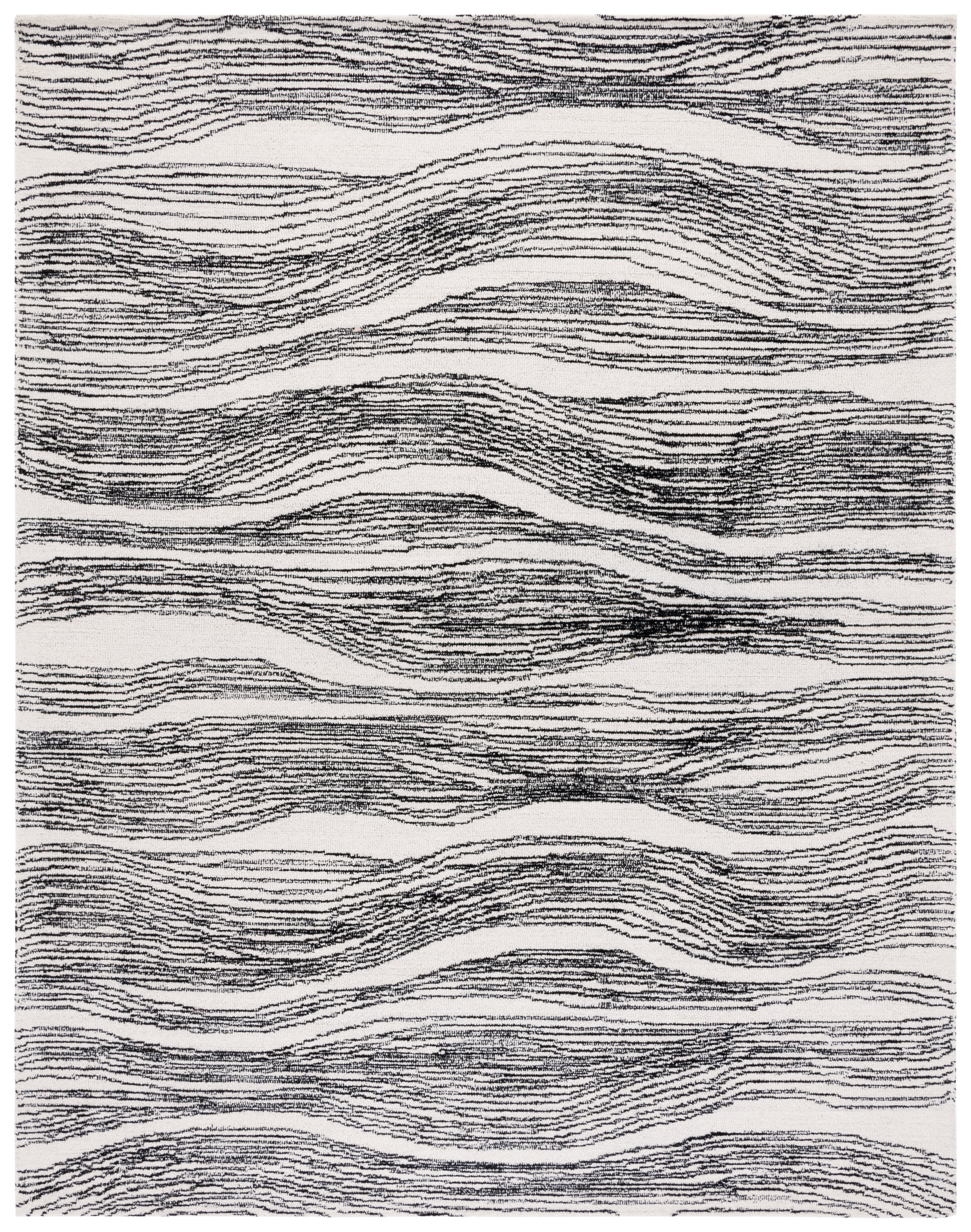 SAFAVIEH Metro Bridget Abstract Area Rug, Ivory/Black, 9' x 12'