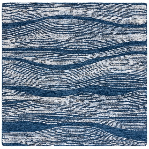 SAFAVIEH Metro Bridget Abstract Area Rug, Navy/Ivory, 6' x 6' Square