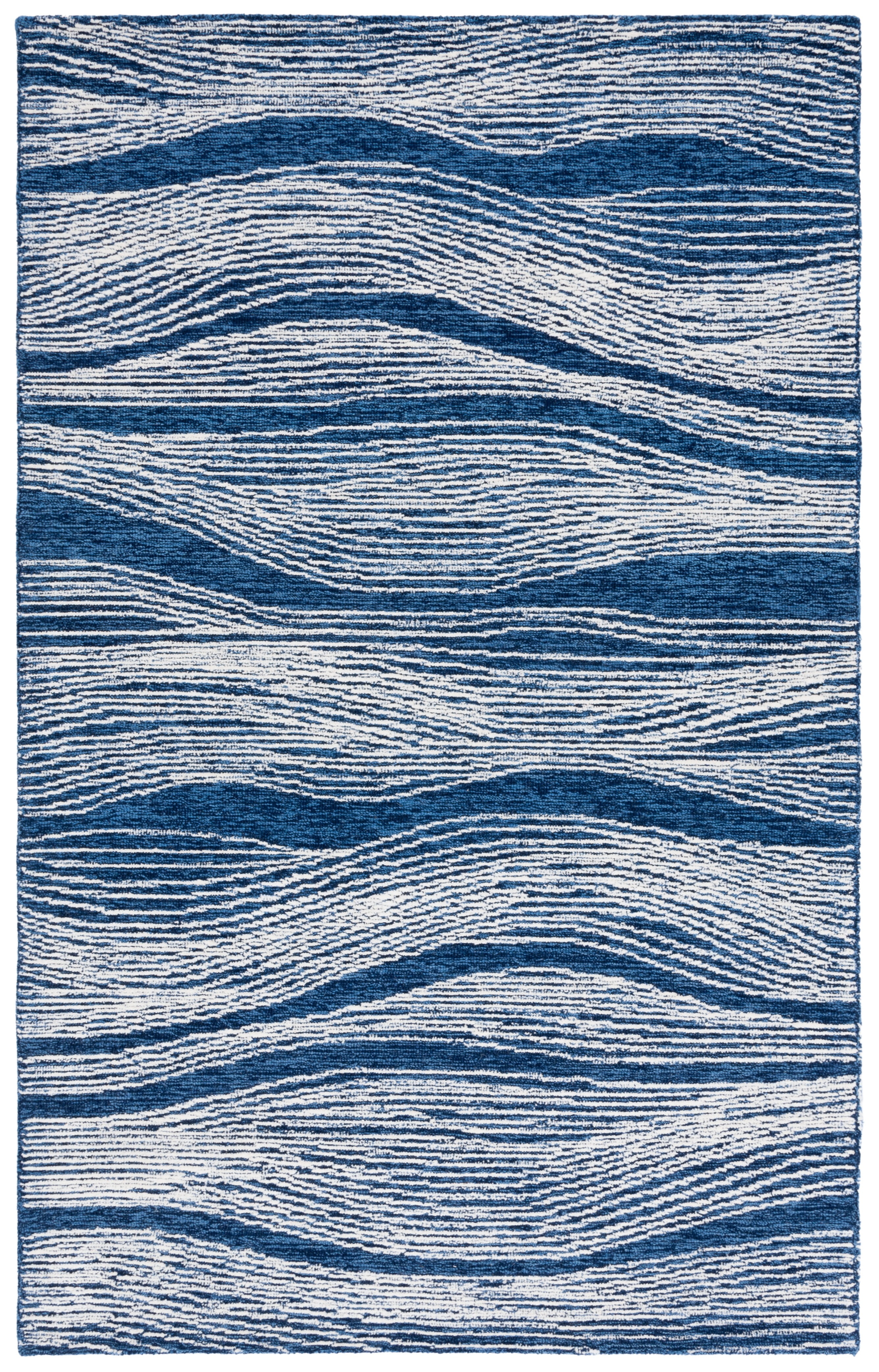 SAFAVIEH Metro Bridget Abstract Area Rug, Navy/Ivory, 6' x 9'