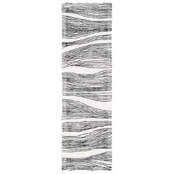 SAFAVIEH Metro Bridget Abstract Runner Rug, Ivory/Black, 2'3" x 8'