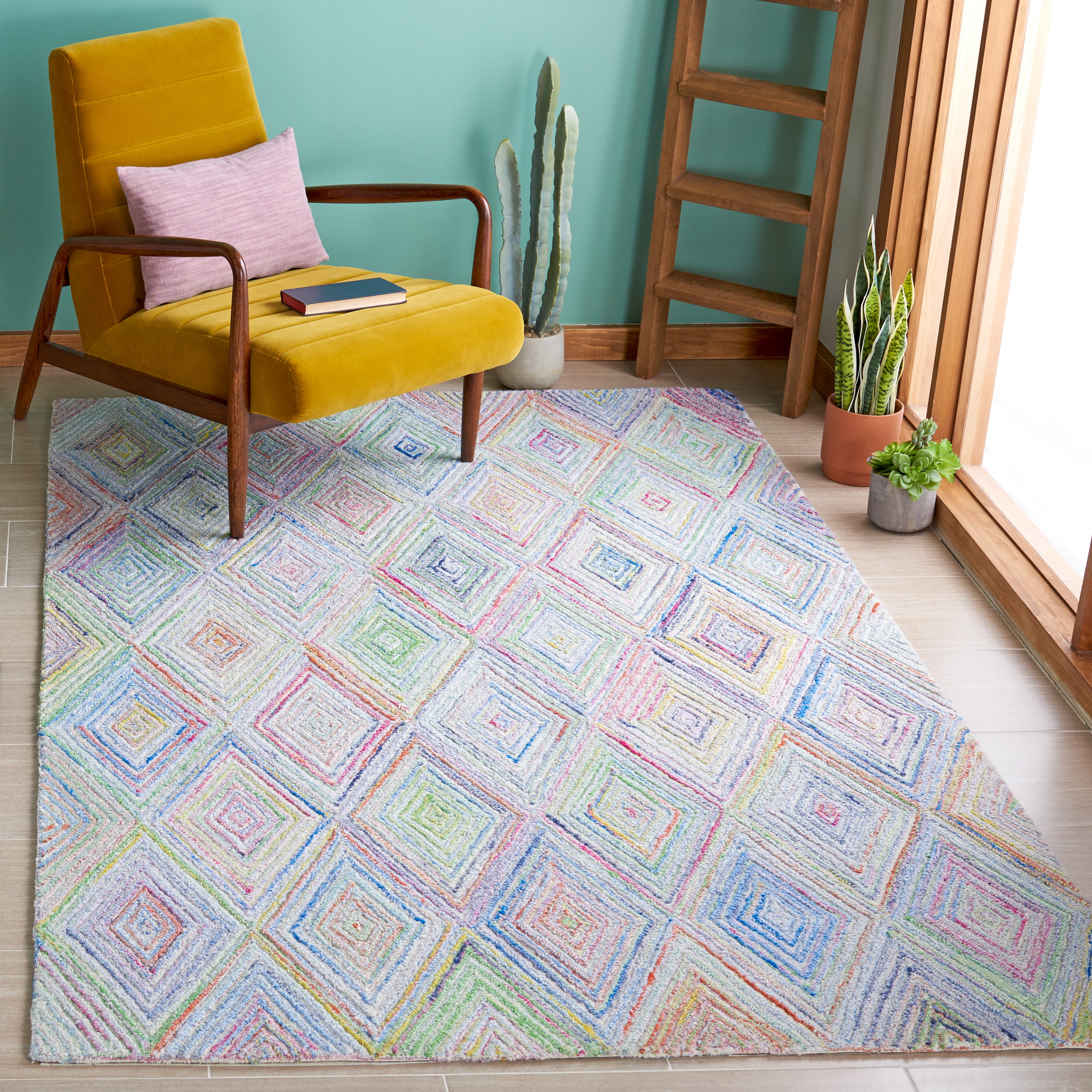 Safavieh Metro Bronte Diamond Area Rug, Blue/Green, 5' x 8'