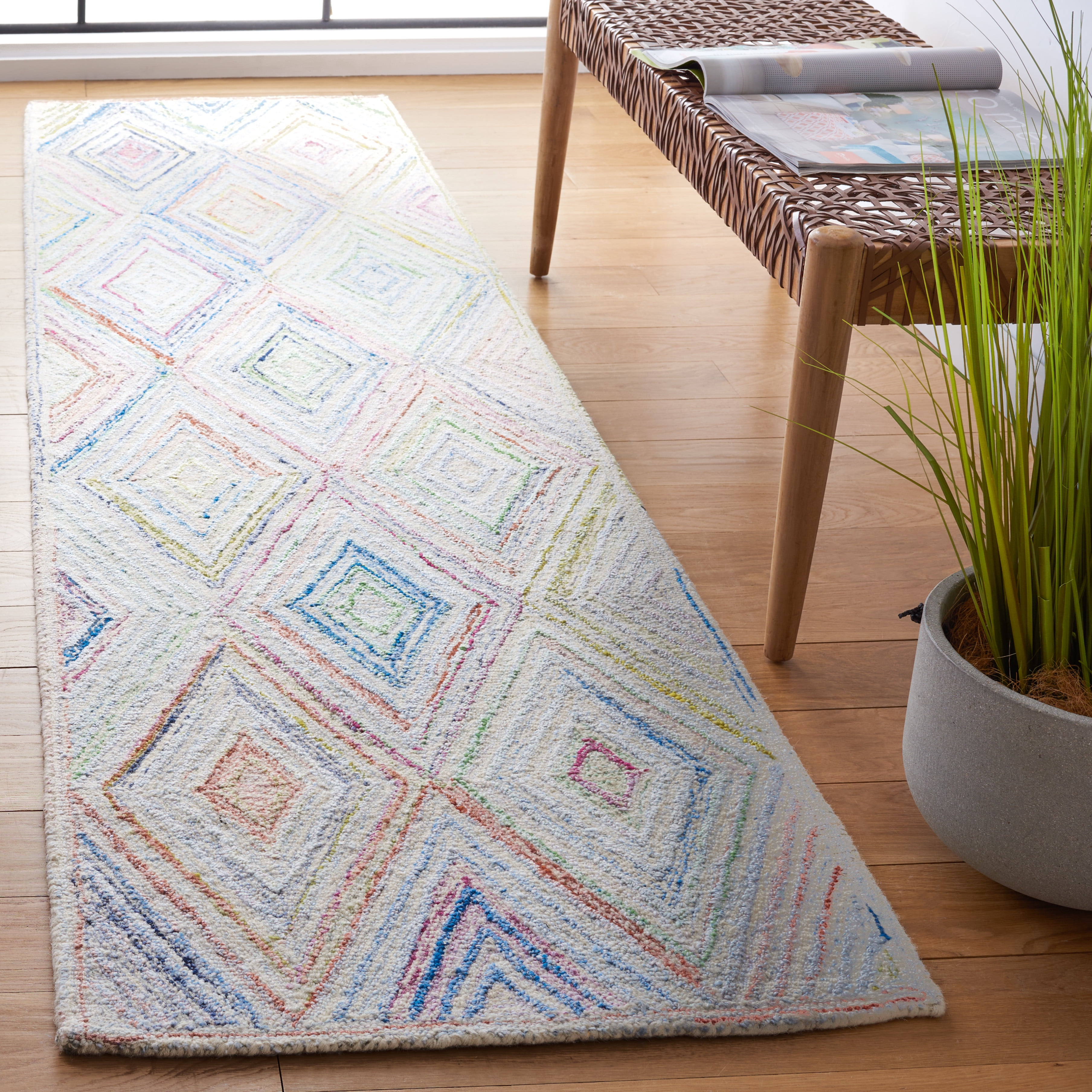 Safavieh Metro Bronte Diamond Runner Rug, Blue/Green, 2'3" x 9'