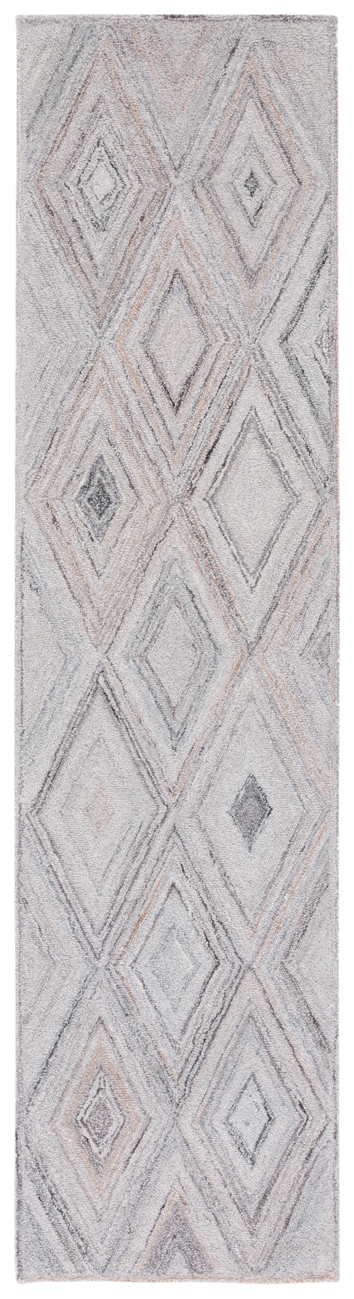 SAFAVIEH Metro Bronte Diamond Runner Rug, Grey/Light Brown, 2'3" x 9'