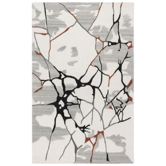 SAFAVIEH Metro Brooklyn Geometric Area Rug, Ivory/Grey, 3' x 5'