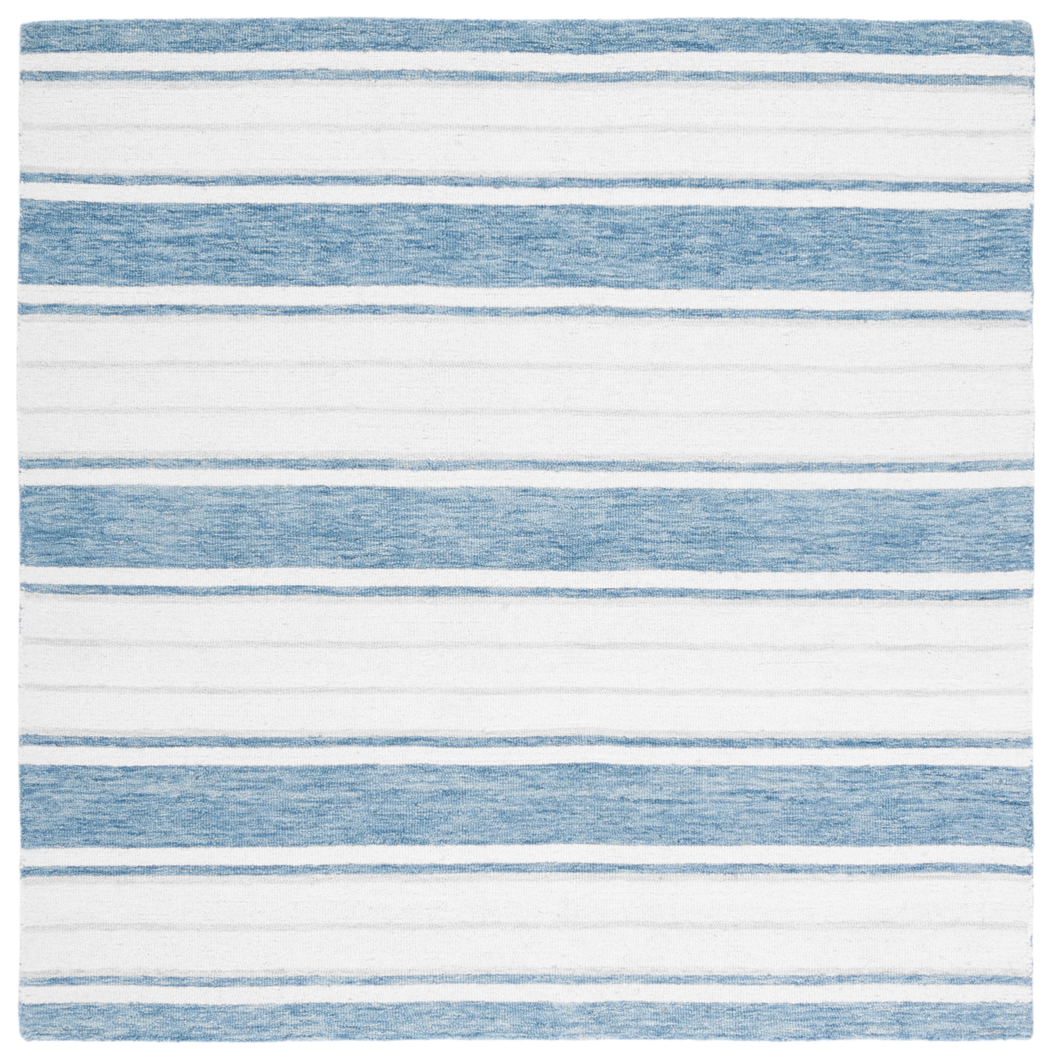 SAFAVIEH Metro Bruno Striped Area Rug, Blue/Ivory, 6' x 6' Square