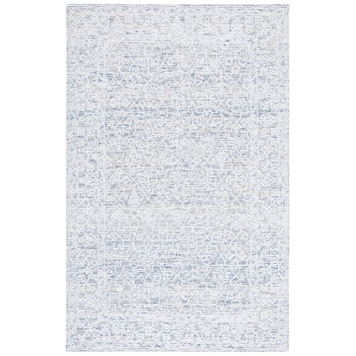 Elegant Ivory Hand-Tufted Wool Rectangular Area Rug 8' x 10'