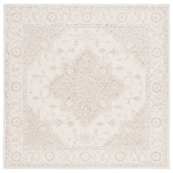 SAFAVIEH Metro Carrissa Medallion Area Rug, Beige/Ivory, 6' x 6' Square