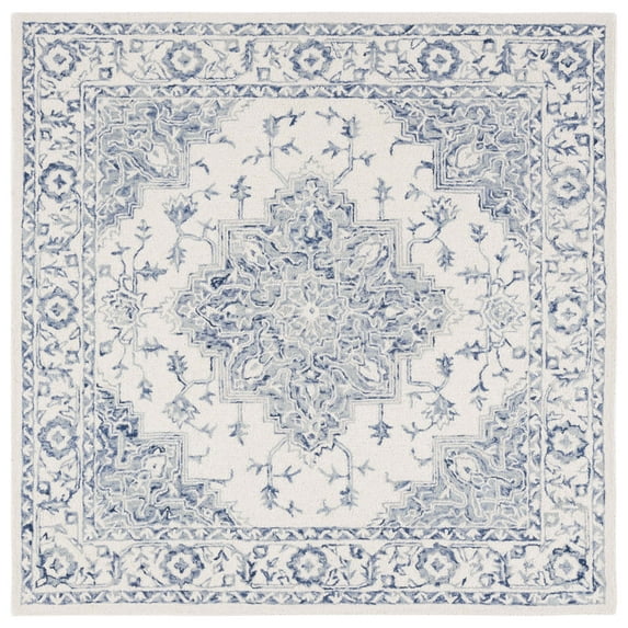 SAFAVIEH Metro Carrissa Medallion Area Rug, Blue/Ivory, 4' x 4' Square