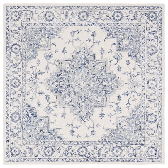 SAFAVIEH Metro Carrissa Medallion Area Rug, Blue/Ivory, 8' x 8' Square