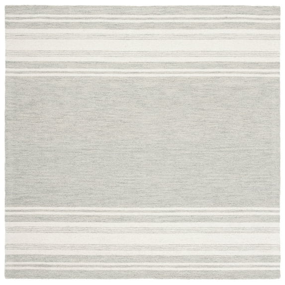 SAFAVIEH Metro Caylee Striped Area Rug, Sage/Ivory, 6' x 6' Square