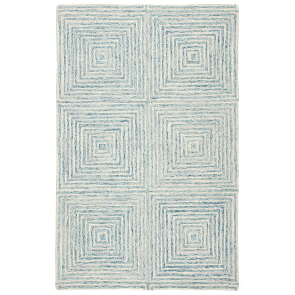 SAFAVIEH Metro Chodak Abstract Area Rug, Light Blue/Ivory, 8' x 10'