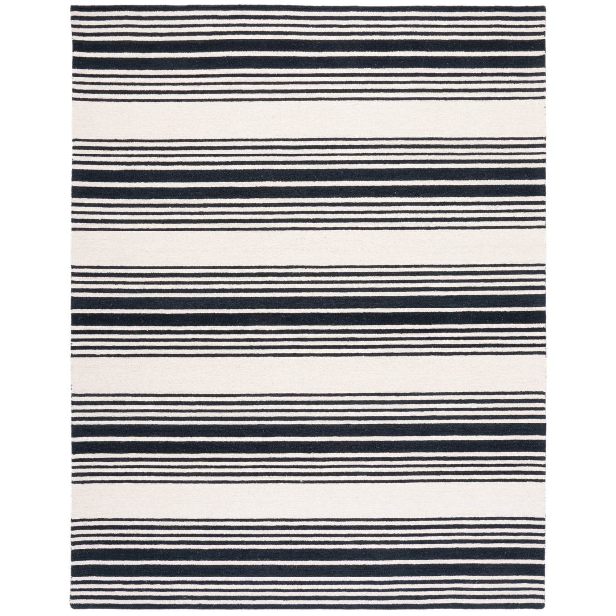 Elegant Hand-Tufted Wool Rectangular Rug in Black - 3' x 5'