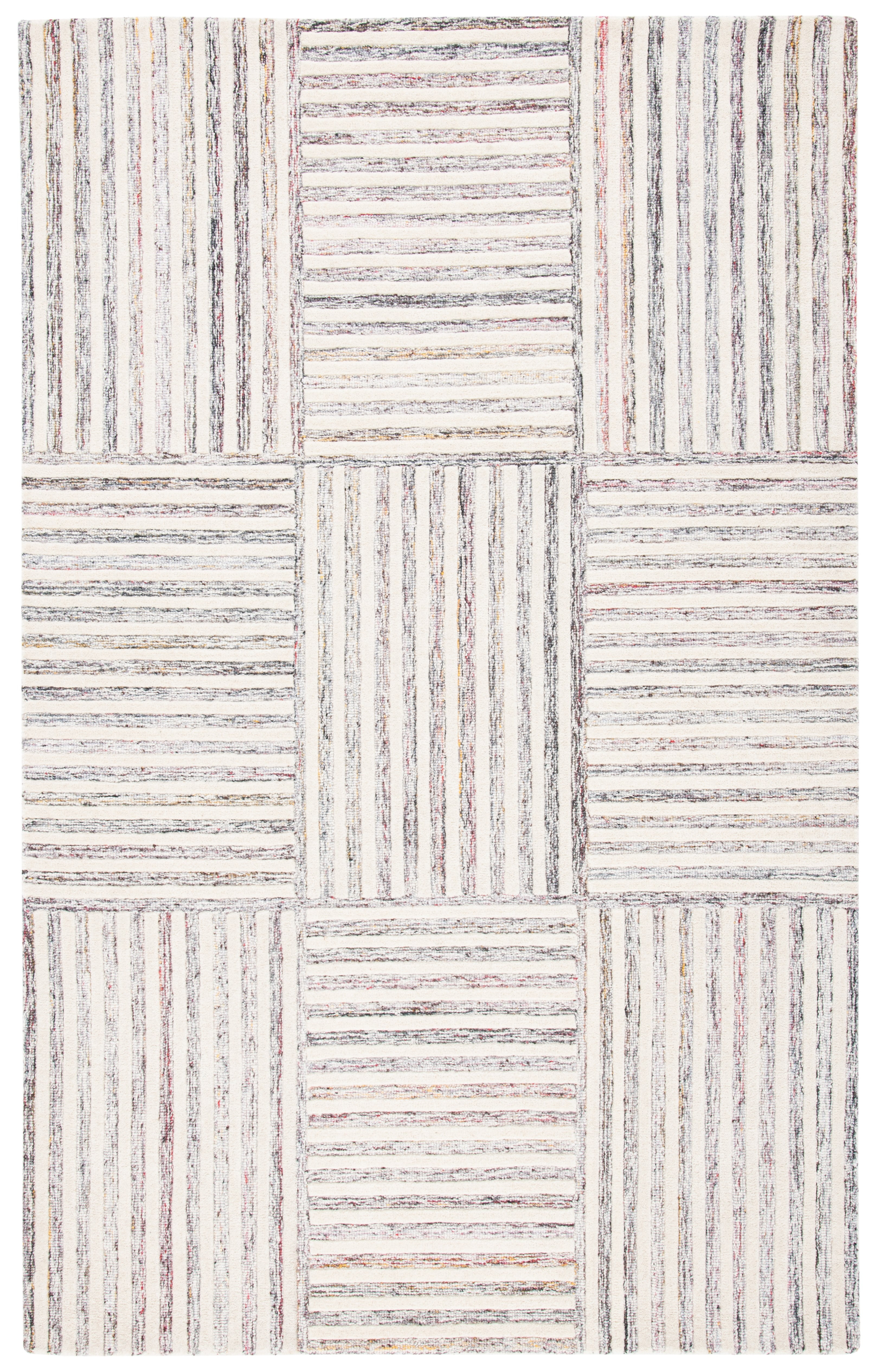 Elegant Hand-Tufted Wool Rectangular Rug in Red, 8' x 10'