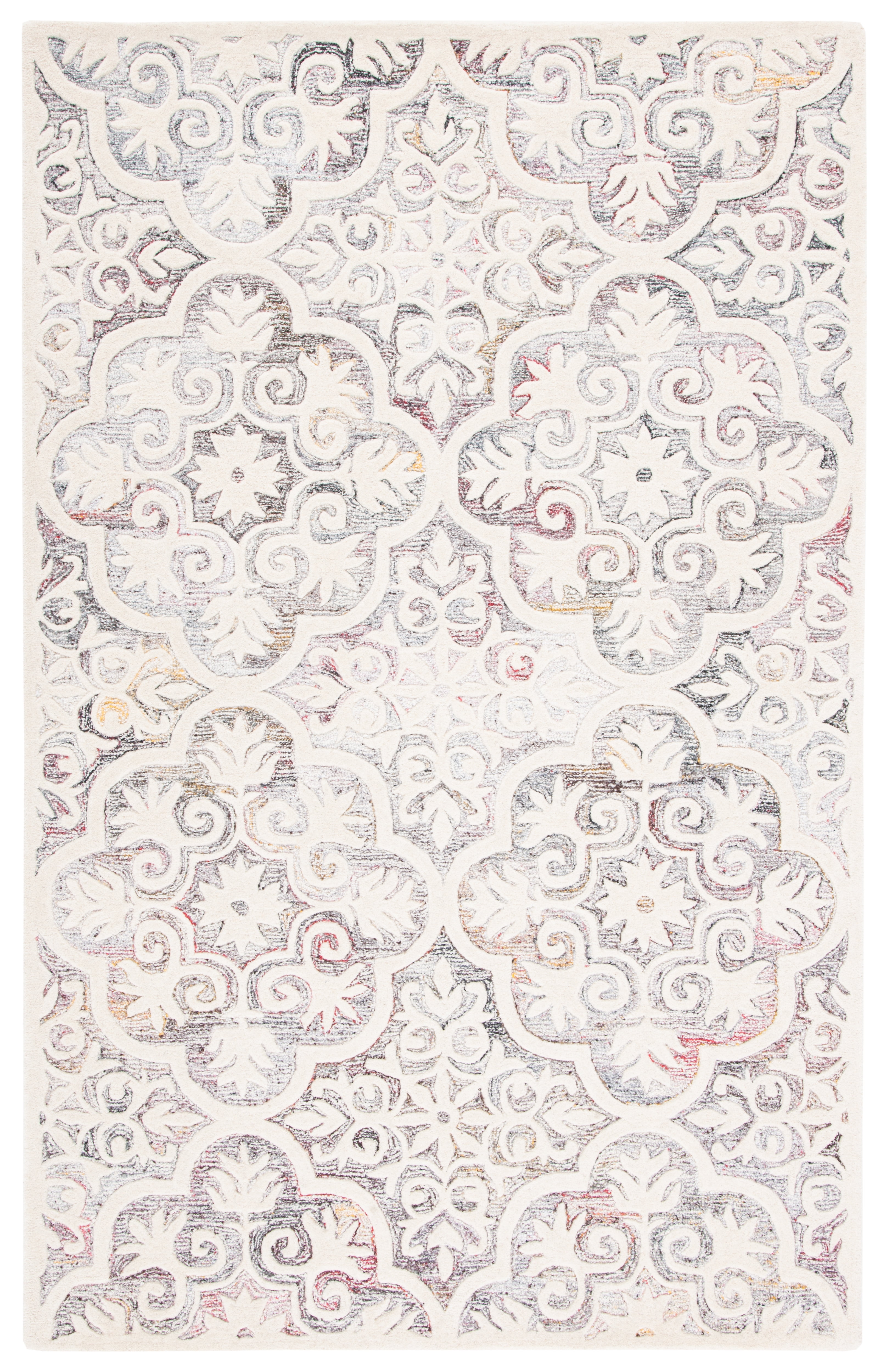 Ivory Hand-Tufted Wool 4' x 6' Rectangular Area Rug