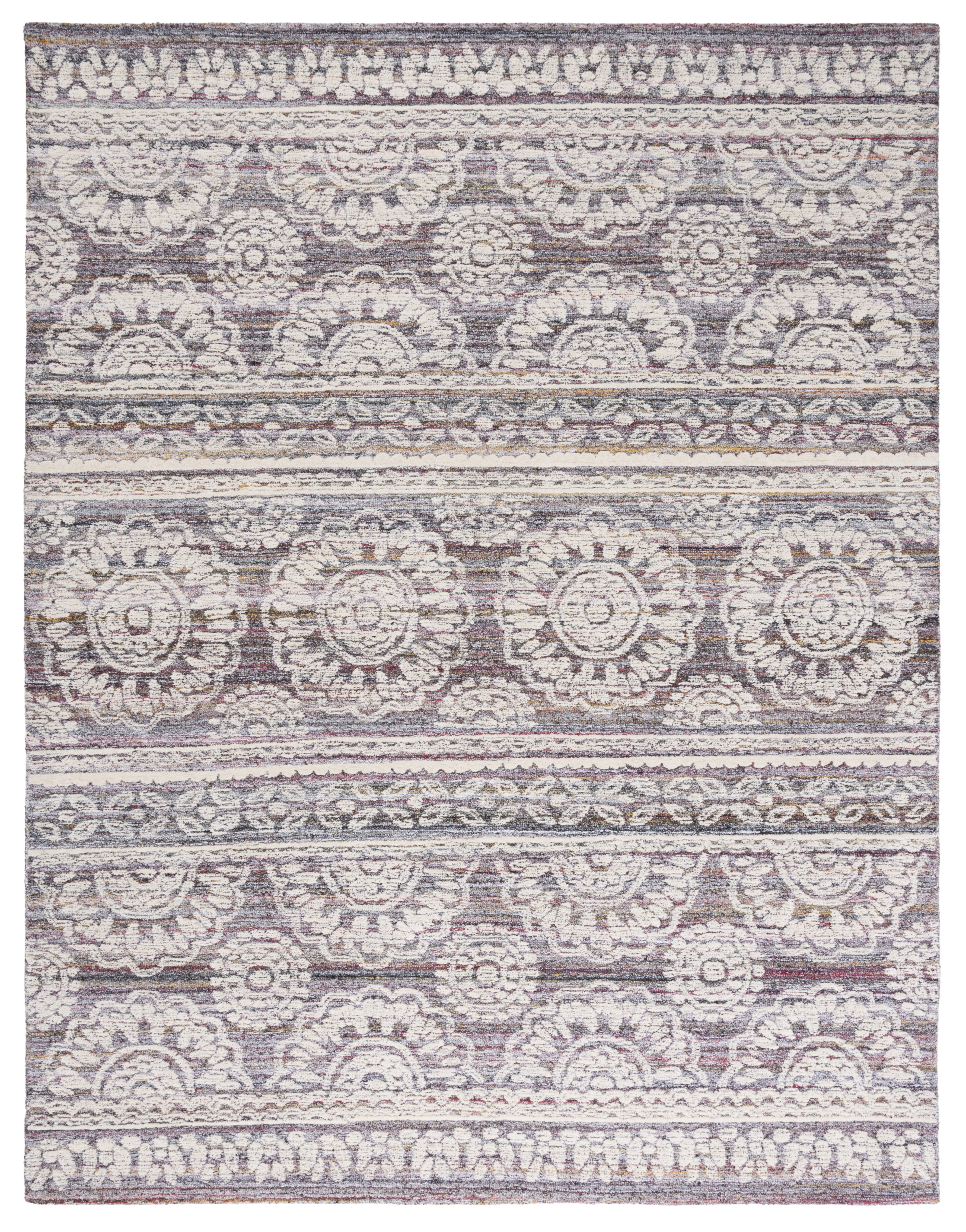 Ivory Elegance Floral Hand-Tufted Wool & Synthetic 8' x 10' Rug
