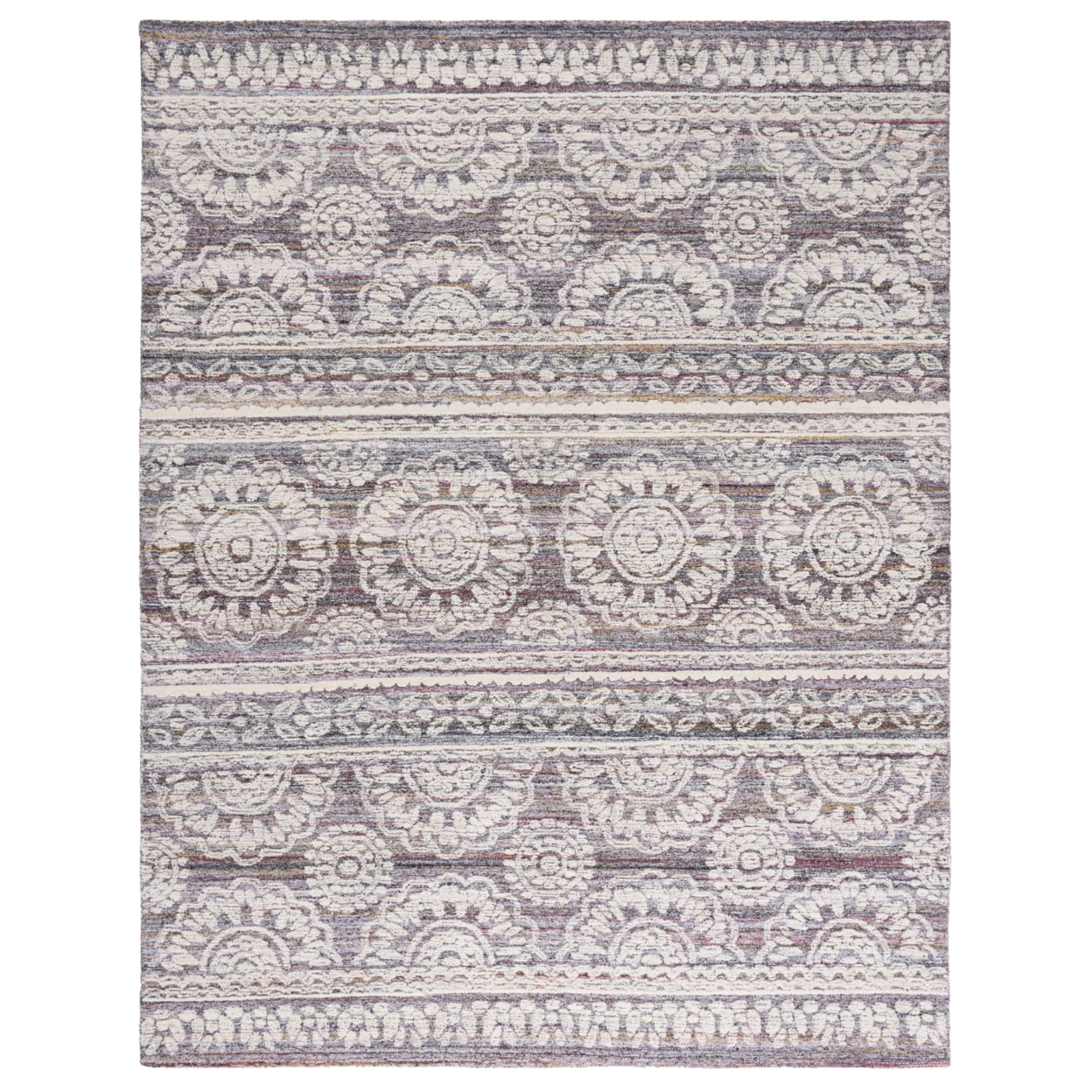 Ivory Elegance Floral Hand-Tufted Wool & Synthetic 8' x 10' Rug