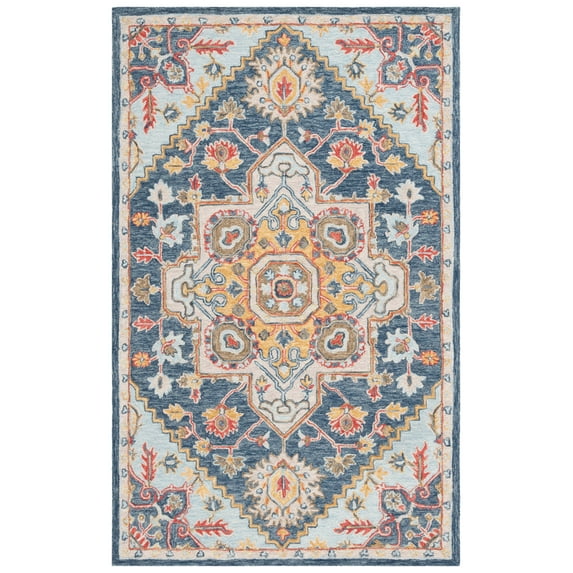 SAFAVIEH Metro Danica Medallion Area Rug, Navy/Beige, 4' x 6'