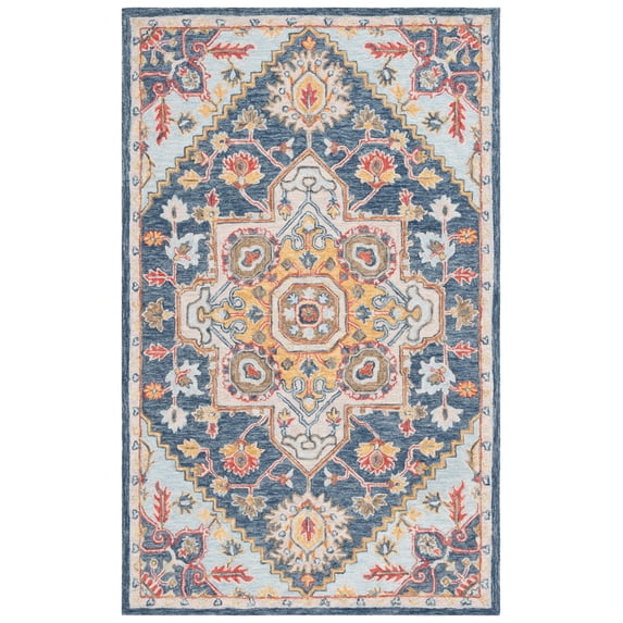 SAFAVIEH Metro Danica Medallion Area Rug, Navy/Beige, 6' x 9'