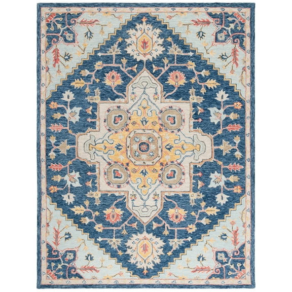 SAFAVIEH Metro Danica Medallion Area Rug, Navy/Beige, 8' x 10'