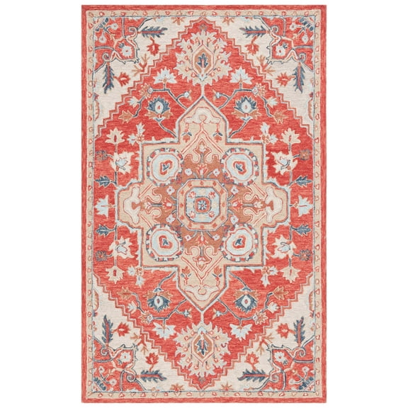 SAFAVIEH Metro Danica Medallion Area Rug, Red/Beige, 3' x 5'