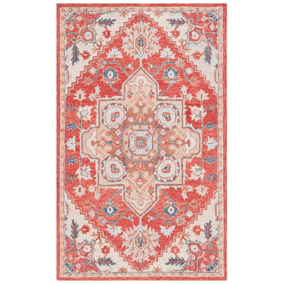SAFAVIEH Metro Danica Medallion Area Rug, Red/Beige, 5' x 8'