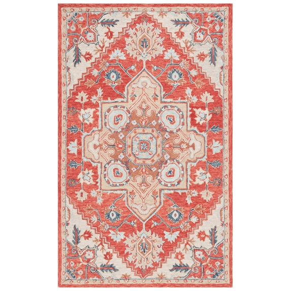 SAFAVIEH Metro Danica Medallion Area Rug, Red/Beige, 6' x 9'