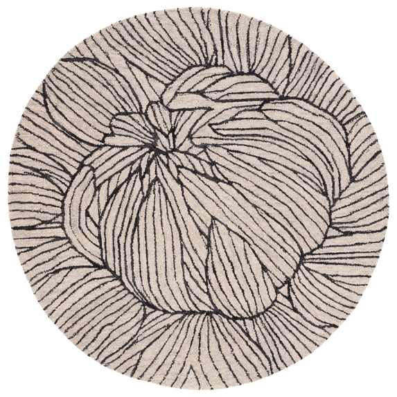 SAFAVIEH Metro Daragh Geometric Area Rug, Black/Ivory, 6' x 6' Round