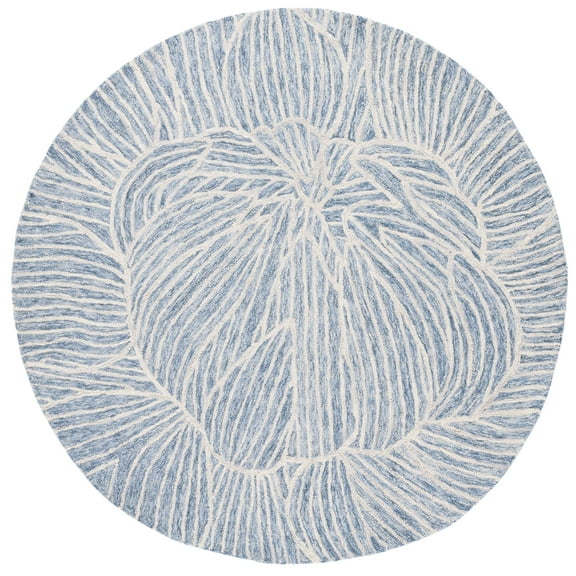 SAFAVIEH Metro Daragh Geometric Area Rug, Blue/Ivory, 6' x 6' Round