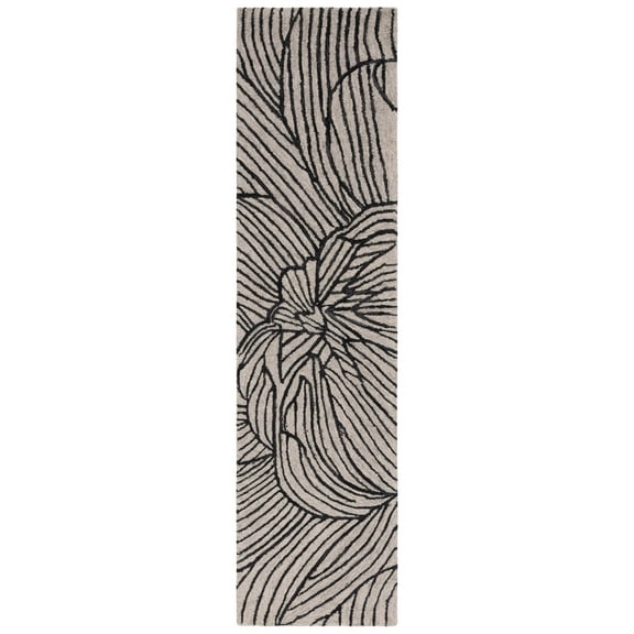 SAFAVIEH Metro Daragh Geometric Runner Rug, Black/Ivory, 2'3" x 9'