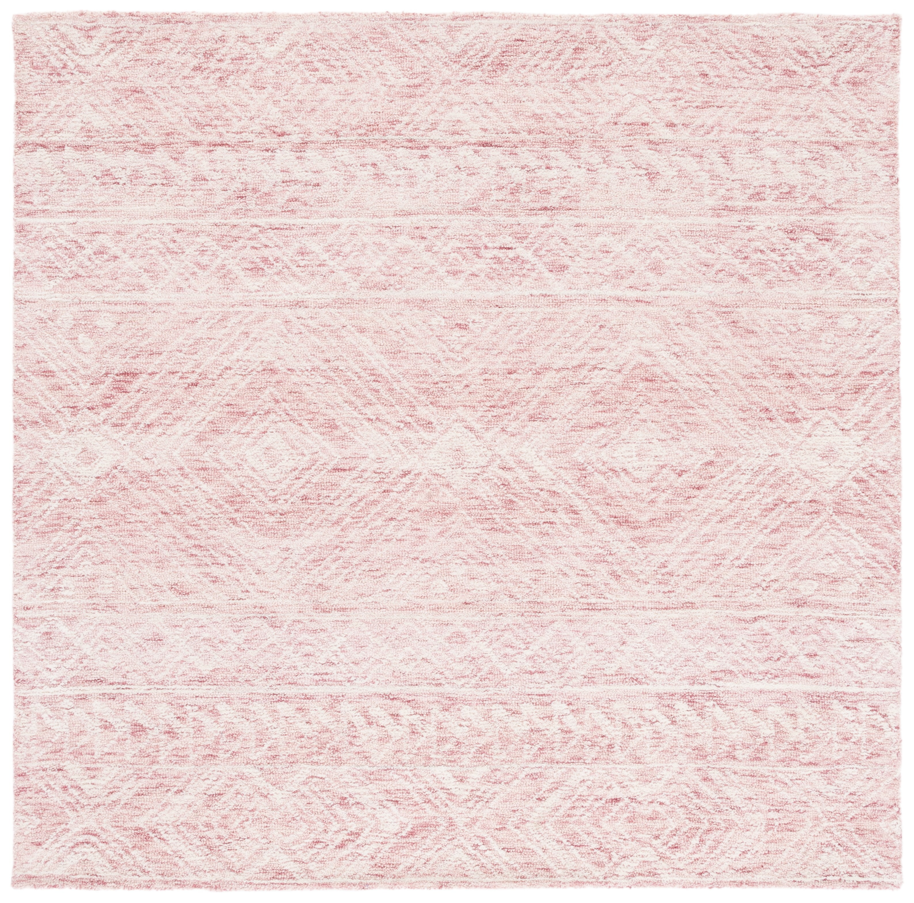 Ivory Elegance 6' Square Hand-Tufted Wool Area Rug