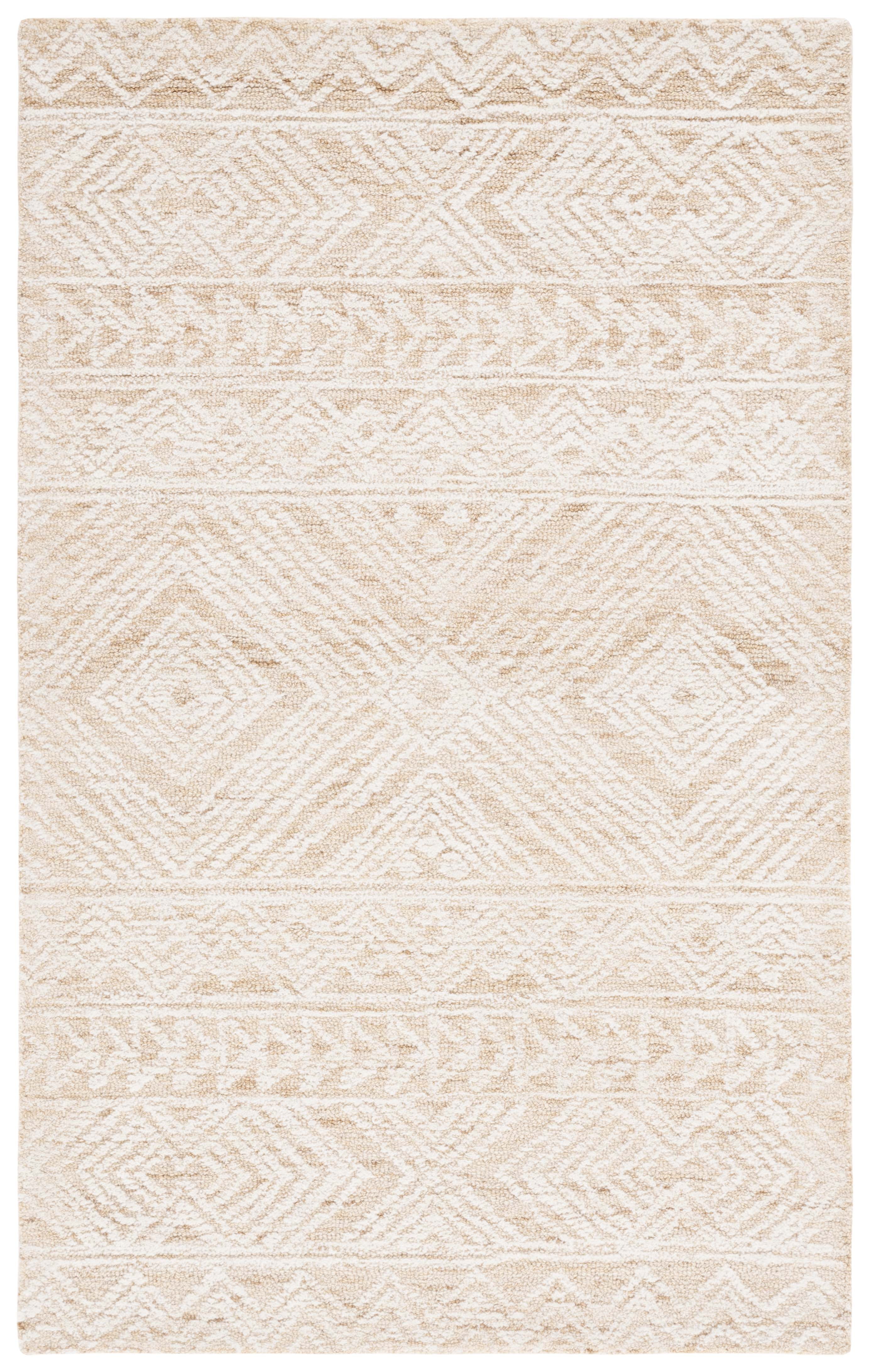Ivory Elegance 4' x 6' Hand-Tufted Wool Rectangular Rug