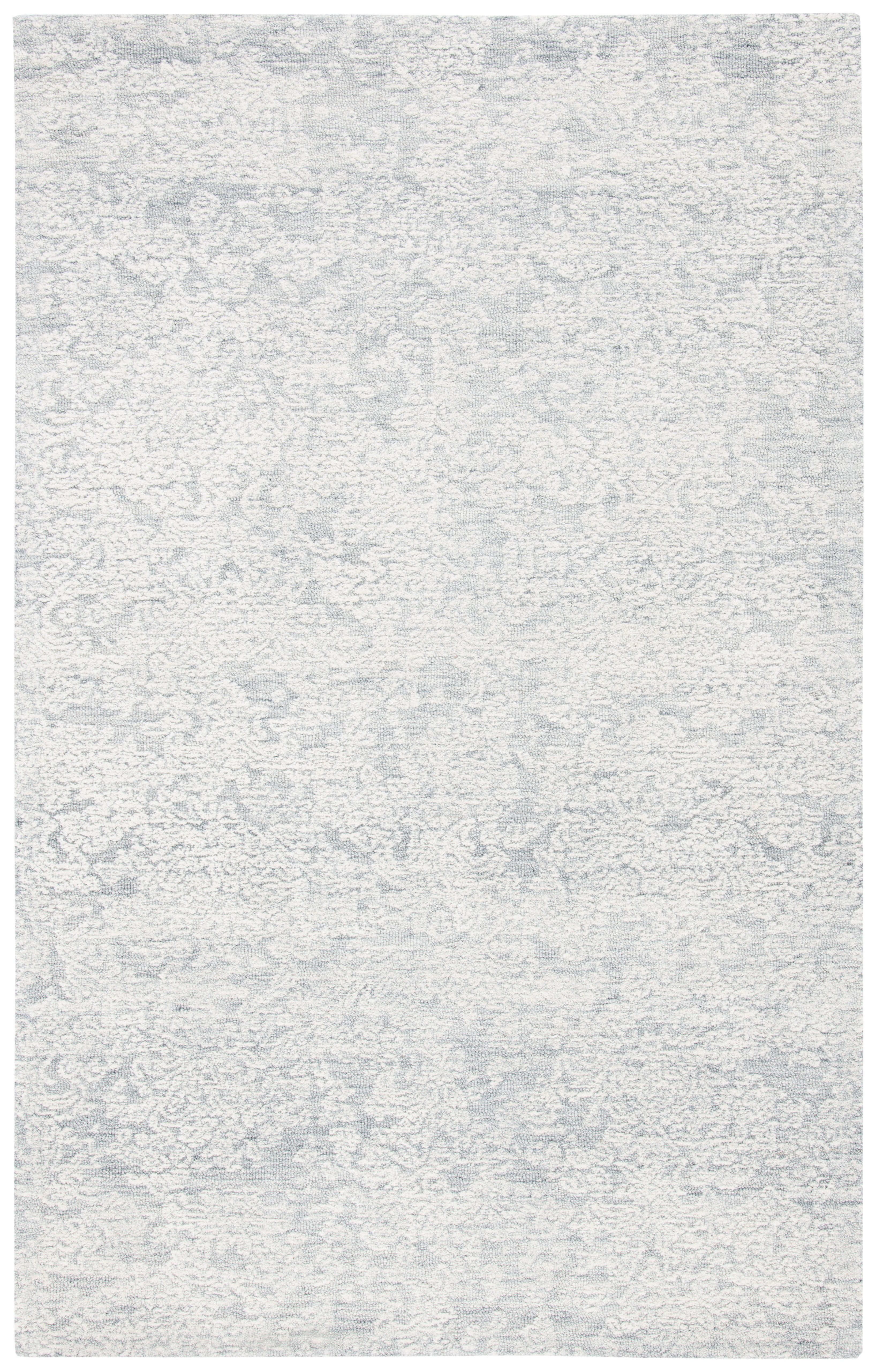 Elegant Gray 4' x 6' Hand-tufted Wool Rectangular Rug