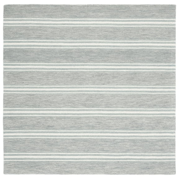 SAFAVIEH Metro Darion Striped Area Rug, Grey/Ivory, 6' x 6' Square