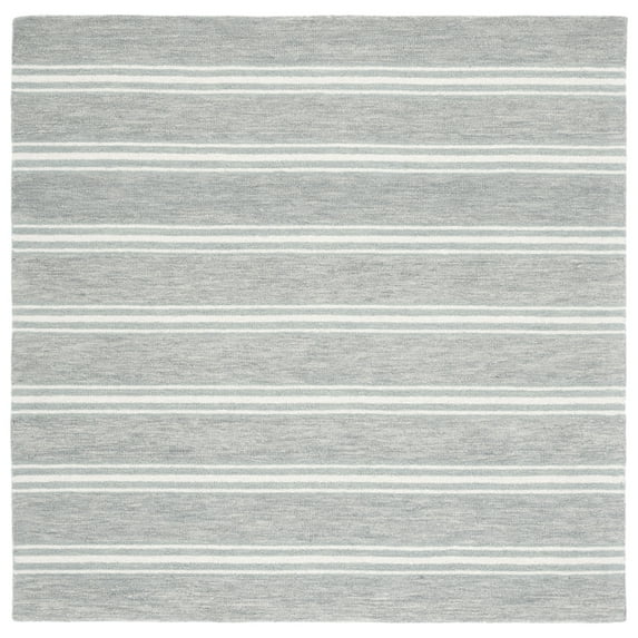 SAFAVIEH Metro Darion Striped Area Rug, Grey/Ivory, 6' x 6' Square