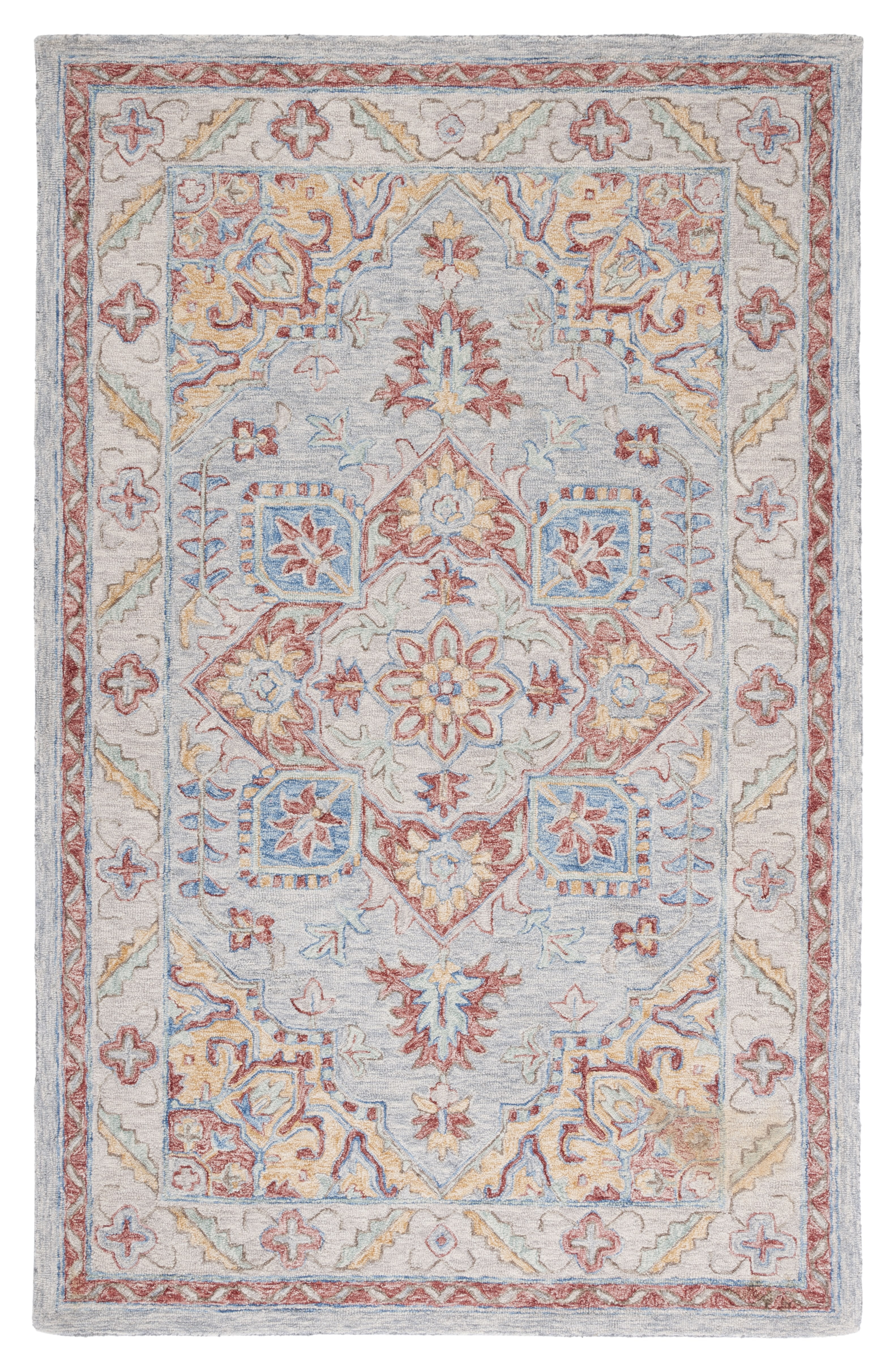SAFAVIEH Metro David Medallion Area Rug, Grey/Rust, 3' x 5'
