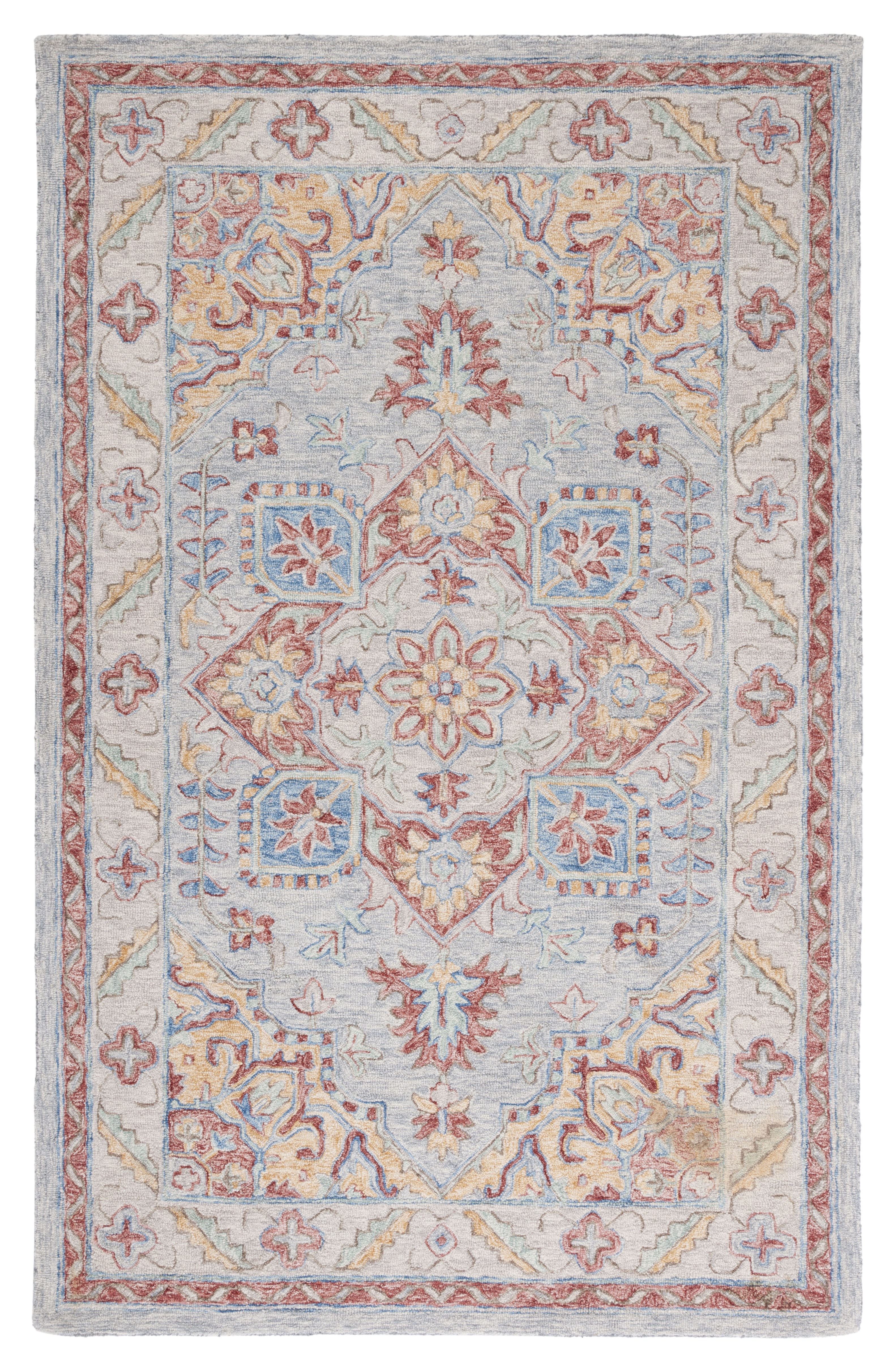 Tappeto Runner SAFavieh Himalaya HIM563P - 76x30 Cm - Lavorato A Mano In Pura Lana - Stile Bohémien Per Ingresso O Corridoio