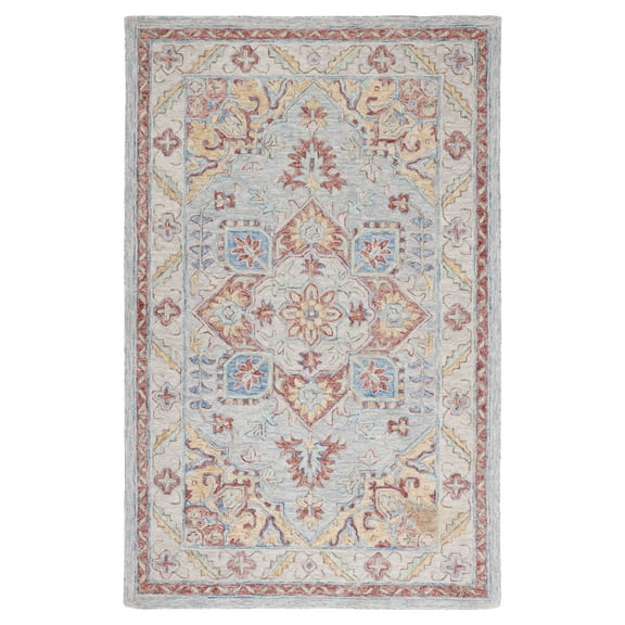 SAFAVIEH Metro David Medallion Area Rug, Grey/Rust, 4' x 6'