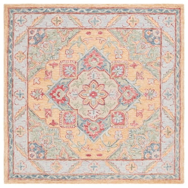 SAFAVIEH Metro David Medallion Area Rug, Yellow/Rust, 6' x 6' Square