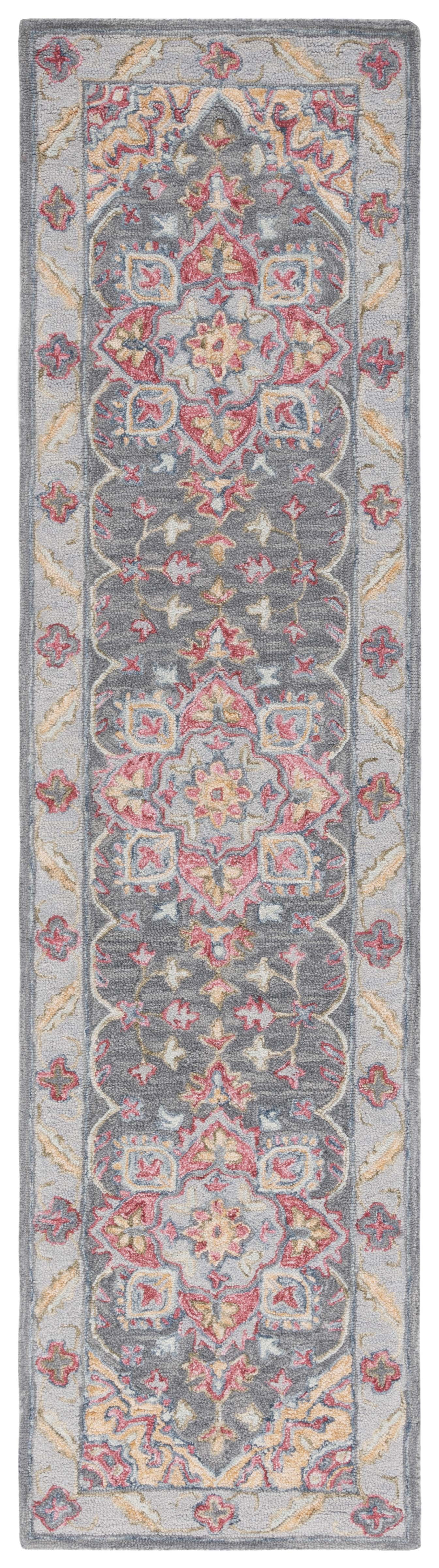 SAFAVIEH Metro David Medallion Runner Rug, Grey/Rust, 2'3" x 9'