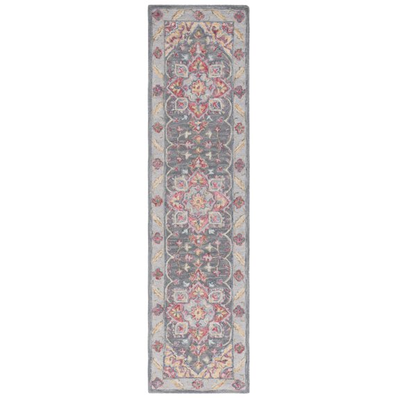 SAFAVIEH Metro David Medallion Runner Rug, Grey/Rust, 2'3" x 9'