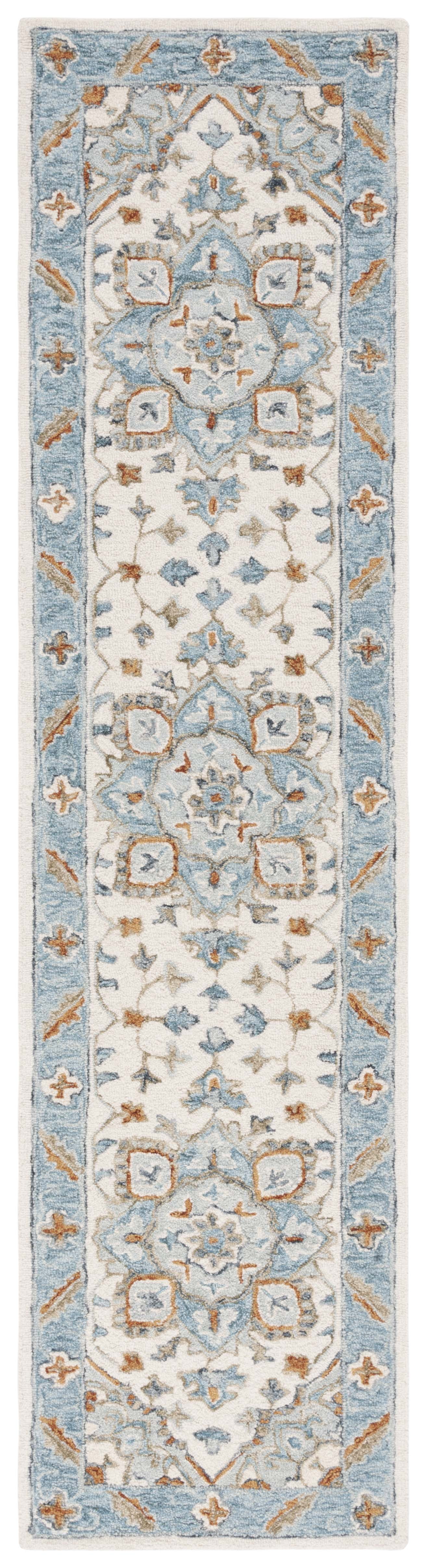 SAFAVIEH Metro David Medallion Runner Rug, Ivory/Blue, 2'3" x 9'